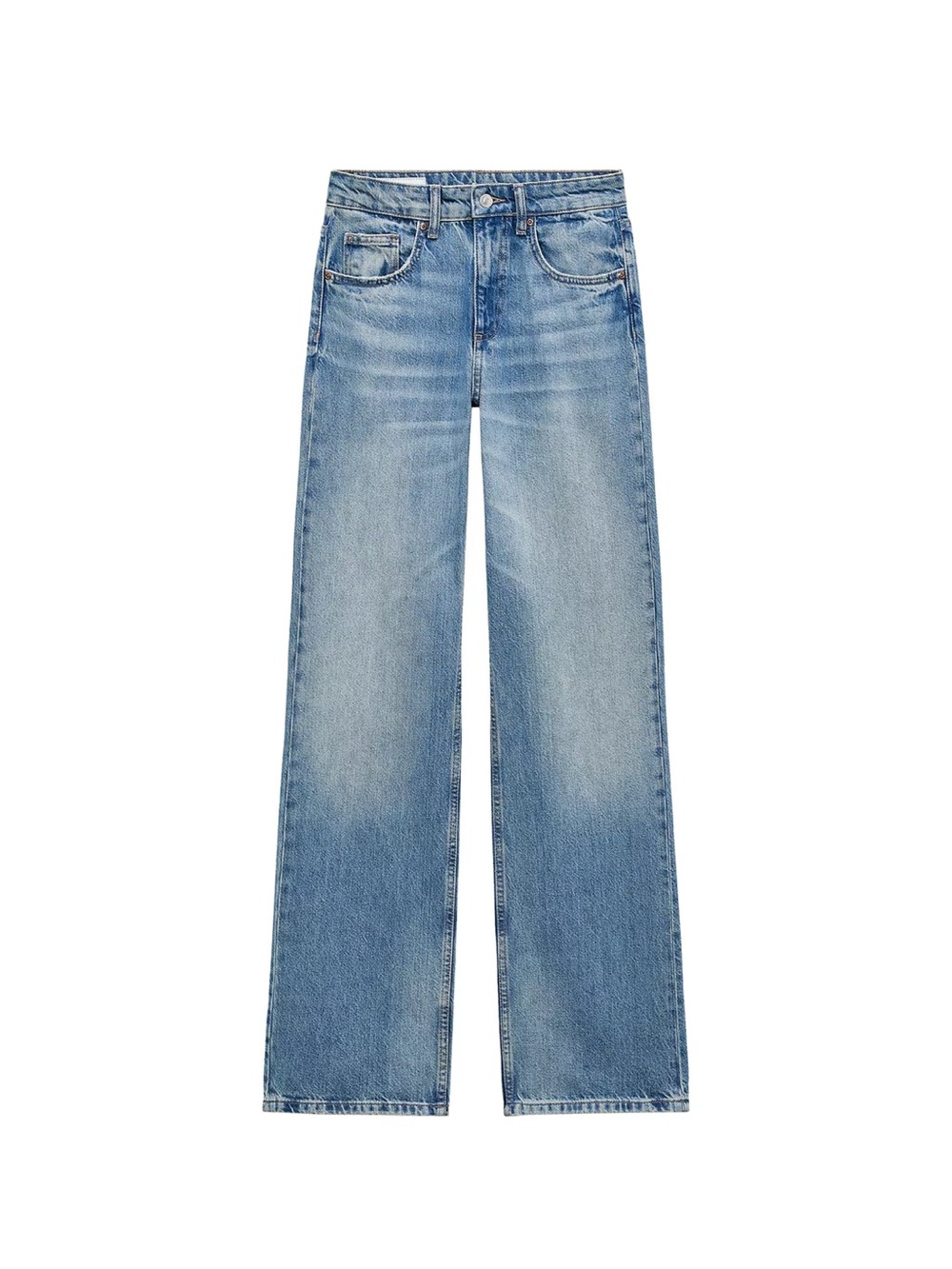 Zara Mid-Rise Wide-Leg Jeans